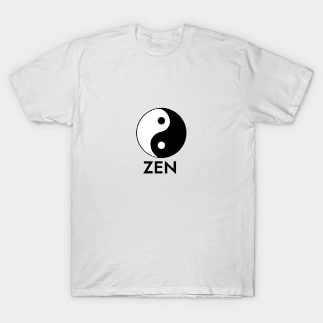 Zen Yin Yang Design on White. T-Shirt by Hotshots